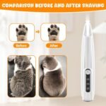Dog Grooming Clippers, Dogs Paws Trimmer, Pet Trimmers, USB Rechargeable for Grooming, Low Noise Hair Clippers Paws, Eyes, Ears, Face, Rump (White) - Image 7