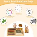 65PCS Rabbit Bunny Guinea Pig Chew Toys, Chinchilla Hamster Chews Treats Toys for Teeth, Timothy Hay Chips Treats Sticks for Rabbit Guinea Pig Chinchilla Hamster Rat - Image 4