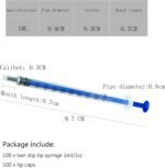 100Pack 1ml 1cc Pipette Syringe with Caps for Scientific Labs and Pet Feeding Multiple Uses Disposable Syringe Tools - Image 3