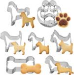 7 PCS Dog Theme Cookie Cutters, Dogs Bone and Paw Print Cookie Cutters Baking Set, Stainless Steel Fondant Biscuit Baking Molds for Homemade Treats - Image 3