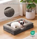 Made4Pets Dog Bed for Medium Small Dogs with Sides Memory Foam Orthopedic Dog Bed with Removable Washable Cover Dog Couch with Waterproof Liner Dog Sofa Non-Slip Bottom & Egg-Crate Foam, Brown - Image 4