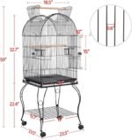 Yaheetech 59-inch H Open Top Bird Cage Metal Rolling Parrot Cage w/Stand for Parakeet Lovebirds Cockatiel Canary - Image 4
