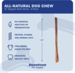 Downtown Pet Supply 12-inch Bully Sticks for Large Dogs, Pack of 8 - Single Ingredient, Rawhide Free Dog Chews for Aggressive Chewers - Nutrient-Rich and Odor Free Bully Sticks for Dogs - Beef - Image 3
