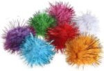 70pcs 3.5cm Glitzy Tinsel Sprayed Pompoms Balls Cat Toys Premium Qualityskilled - Image 4