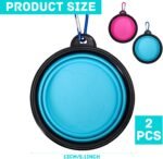 2 Pack Collapsible Dog Bowl Travel Dog Bowls Portable Dog Water Food Bowl 350 ml Pet Feeder Bowl with Carabiner Pet Supplies for Traveling, Hiking, Walking - Image 3