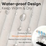 FUKUMARU Dog Couch Bed, Corduroy Cozy Cat Bed for Indoor Cats with Washable Cover, 28in Waterproof Orthopedic Dog Beds Sofa for Small Dogs and Large Cats, Cute Warm Cotton Pet Sofa, Cream - Image 5