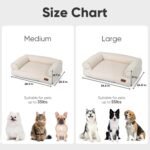 FUKUMARU Dog Couch Bed, Corduroy Cozy Cat Bed for Indoor Cats with Washable Cover, 28in Waterproof Orthopedic Dog Beds Sofa for Small Dogs and Large Cats, Cute Warm Cotton Pet Sofa, Cream - Image 7