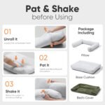 FUKUMARU Dog Couch Bed, Corduroy Cozy Cat Bed for Indoor Cats with Washable Cover, 28in Waterproof Orthopedic Dog Beds Sofa for Small Dogs and Large Cats, Cute Warm Cotton Pet Sofa, Cream - Image 9