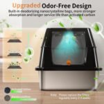 Stainless Steel Cat Litter Box with Lid, 180° Flip-Top XL Extra Large Enclosed Litter Box, Covered Metal High Sided Litter Pan with Steps & Scoop, Easy Cleaning, Odor Control,Non-Sticky-Black - Image 4