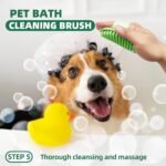 Pet Grooming Kit - 7 PCS Green Deshedding Brush Set with Undercoat Rake, Slicker Brush, Bath Brush & Nail Clipper for Short & Long-Haired Dogs and Cats - Image 7