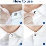 12 Pcs Metal Collar Extenders for Men Women Shirts - Elastic Button Extender Neck Extenders for Dress Coat - Adjustable Buttons for Shirt Cuffs Dresses Suit Pants (Black, White, Silver) (Plastic) - Image 5