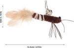 POPETPOP 2pcs Cat Wand Refill Teaser Toys Feathered Dragonfly with Bell Cat Teaser Attachment Cat Worms Replacement Brown - Image 5
