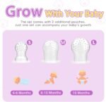 Baby Food Feeder/Fruit Feeder Pacifier NibblerTray Combo，Breastmilk Popsicle Molds for Baby Cooling Relief, BPA Free Silicone Feeder for Safe Infant Self Feeding, （powder ros) - Image 7