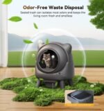 Self Cleaning Litter Box,Automatic Cat Litter Box for Multi Cats,FEELNEEDY Odor Control,litiere Pour Chat autonettoyant, Extra Large, APP Control,Safety Sensors, with 1 Trash Bag and Litter Mat - Image 4