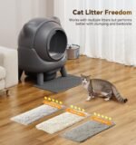 Self Cleaning Litter Box,Automatic Cat Litter Box for Multi Cats,FEELNEEDY Odor Control,litiere Pour Chat autonettoyant, Extra Large, APP Control,Safety Sensors, with 1 Trash Bag and Litter Mat - Image 8
