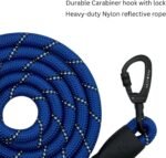 6FT Strong Heavy Duty Dog Leash with Padded Handle, Highly Reflective Nylon Threads and Carabiner Hook for Small, Medium & Large Dogs - 6 ft Long 1/2 inch Diameter (Royal Blue) - Image 3
