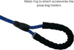 6FT Strong Heavy Duty Dog Leash with Padded Handle, Highly Reflective Nylon Threads and Carabiner Hook for Small, Medium & Large Dogs - 6 ft Long 1/2 inch Diameter (Royal Blue) - Image 4