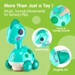 CubicFun Baby Toys 12-18 Months - Touch and Go Dinosaur Musical Flash Crawling Toys for Babies, for 1 2 Year Old Boy Girl - Image 6