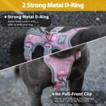 Huntboo Escape Proof Dog Harness, Escape Artist Harness, Fully Reflective Harness with Padded Handle, Breathable,Durable, Adjustable Vest for Medium Dogs Walking, Training, and Running Gear (Pink,M) - Image 5