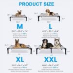 Elevated Dog Cot Bed, Cooling Chew-Resistant Mesh Pet Cot with Sturdy Metal Frame, Portable Washable Indoor Outdoor Dog Bed with Non-Slip Feet, Large 42.1" L x 30.1" W x 8.4" H - Image 4