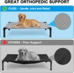 Elevated Dog Cot Bed, Cooling Chew-Resistant Mesh Pet Cot with Sturdy Metal Frame, Portable Washable Indoor Outdoor Dog Bed with Non-Slip Feet, Large 42.1" L x 30.1" W x 8.4" H - Image 5