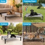 Elevated Dog Cot Bed, Cooling Chew-Resistant Mesh Pet Cot with Sturdy Metal Frame, Portable Washable Indoor Outdoor Dog Bed with Non-Slip Feet, Large 42.1" L x 30.1" W x 8.4" H - Image 7
