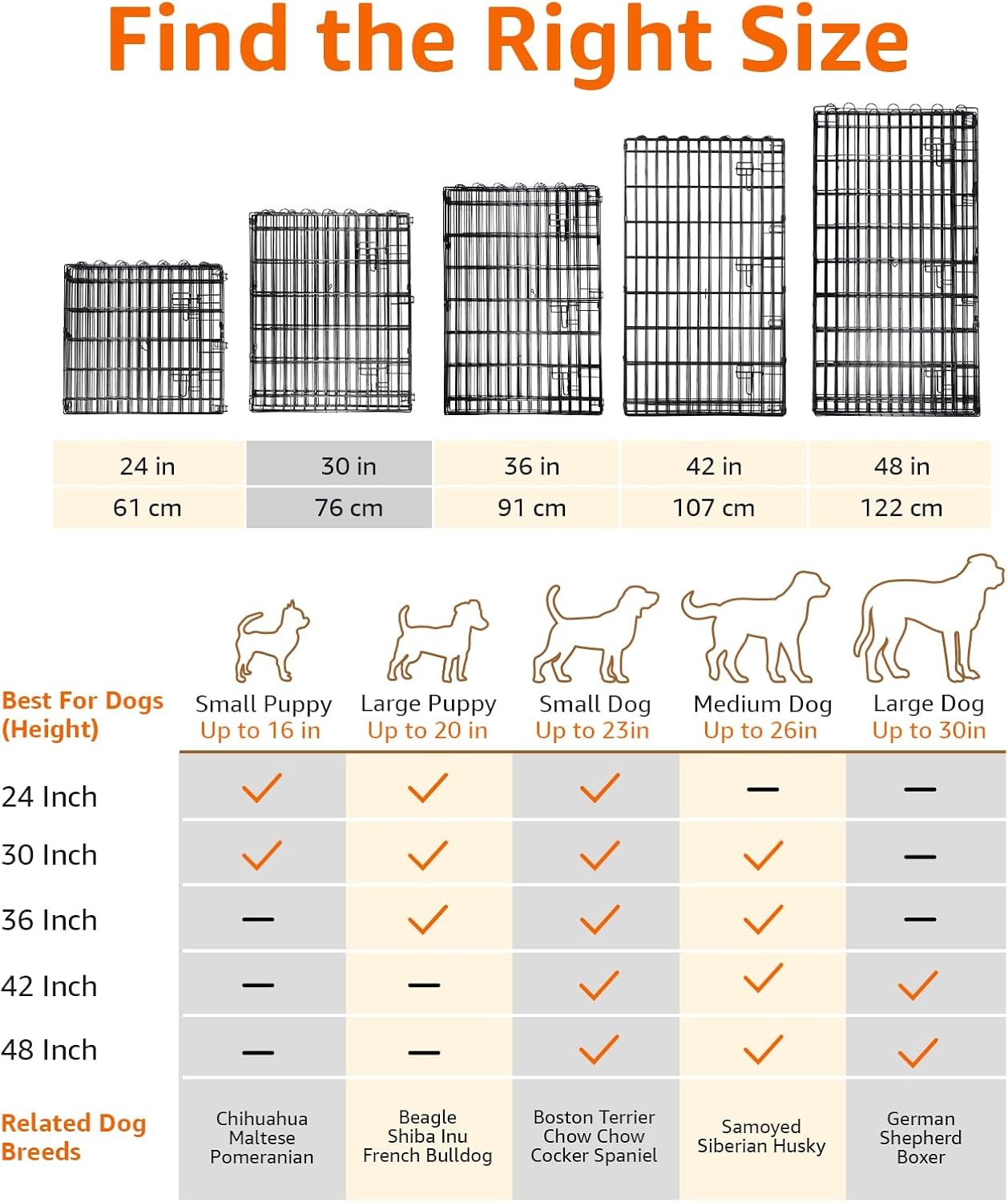 Amazon Basics Foldable Octagonal Metal Exercise Dog Playpen - Indoor/Outdoor, Single Door, Small (8 Panels, 24 x 30), Easy to assemble and store, 30" - Small, Black - Image 3