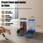 Automatic Pet Feeder Small&Medium Pets Automatic Food Feeder and Waterer Set 3.8L, Travel Supply Feeder and Water Dispenser for Dogs Cats Pets Animals - Image 3