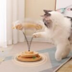 Marchul Cat Ball Toy with Treat Ball, Cat Treat Dispenser Toy with Roller Track Ball, Interactive Cat Toys Wooden for Indoor Cats Kitten, Cat Food Toy Automatic Slow Feeder Ball - Image 6