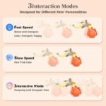 ORSDA Cat Toys, Automatic Rolling Ball with Feather Tail for Indoor Cats, Motion Activated Jumping & Chirping Cat Ball Toy, 3 LED Light Modes, USB Rechargeable - Image 7