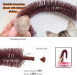 Happi N Pets Large Cat Self Groomer, Arch Grooming Brush with Heavy Wooden Scratching Pad, Rubbing Post & Toy, Cat Face Scratchers Body Massager, Cat Scratchers for Indoor Cats, Brown - Image 4
