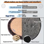 Happi N Pets Large Cat Self Groomer, Arch Grooming Brush with Heavy Wooden Scratching Pad, Rubbing Post & Toy, Cat Face Scratchers Body Massager, Cat Scratchers for Indoor Cats, Brown - Image 5