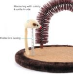 Happi N Pets Large Cat Self Groomer, Arch Grooming Brush with Heavy Wooden Scratching Pad, Rubbing Post & Toy, Cat Face Scratchers Body Massager, Cat Scratchers for Indoor Cats, Brown - Image 6