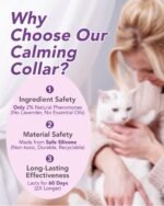 Cat Soothing Collar for Anxiety & Stress Relief, Adjustable Pheromone Band, Rapid Comfort Effect, Drug-Free, Lavender-Free, Natural Formula, 4 Pack -Grey - Image 5