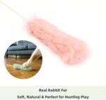 5 Pack Real Rabbit Fur Cat Teaser Toys – Interactive Cat Wand Set with Soft Fluffy Ends – Lightweight & Fun for Indoor Cats - Image 3
