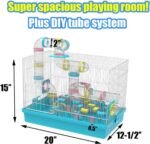 Super Large Hamster DIY 20''x12''x15'' Cage Habitat with Complete Tunnel Module (Blue) - Image 3