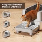 Litter Box Step/Ramp,Cat Litter Catcher Mat with Base,Pedal Step Stool with Filter Function,Waterproof & Non-Slip Kitty Litter Catcher Tray, Anti-Tracking,Easy to Clean and Protect The Floor - Image 3