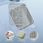 Litter Box Step/Ramp,Cat Litter Catcher Mat with Base,Pedal Step Stool with Filter Function,Waterproof & Non-Slip Kitty Litter Catcher Tray, Anti-Tracking,Easy to Clean and Protect The Floor - Image 6