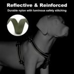 Plutus Pet Adjustable No Pull Dog Harness with Leather Accents, Heavy Duty Reflective Nylon Vest for Training, Hiking, Easy Walk Harness for Small, Medium, Large Dogs (Ranger Green, M) - Image 5