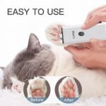 Dog Clippers Pet Hair Trimmer Low Noise Washable USB Rechargeable Cordless Dog Grooming Kit with Wide & Narrow Blade,Electric Pet Feet Hair Trimmer for Cats Dogs (White) - Image 4