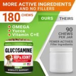 Glucosamine Treats for Dogs - Joint Supplement w/Omega-3 Fish Oil - Chondroitin, MSM - Advanced Mobility Chews - Hip & Joint - Chicken - 180 Ct - Made in USA - Image 4