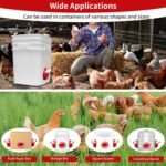 DIY Chicken Feeders - Automatic Poultry Feeder with 6 Ports, 1 Hole, Gravity Chick Feeder, Rodent & Rain Proof for Buckets, Barrels, Bins & Troughs (6 pcs) - Image 6