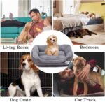 PowerKing Dog Bed Pet Bed Cat Bed Mattress Washable Pads Room Waterproof Bottom for Dogs Pets-23.6''x 16''x 5'' (Grey) - Image 4