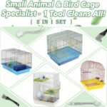 2 Pcs Bird Cage Cleaner Brush & Scoop with Long Handle and Curved Brush Head, 2-in-1 Bird Cage Cleaner with Front and Back Brushes for Kennel, and Parrot Perch Cleaning (2 Pcs) - Image 8