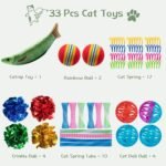 Cat Toys 33 Pack - Delightful Interactive Variety Set for Cats & Kittens with Catnip Toy, Crinkle Balls, Cat Ball Toys, Springs to Reduce Anxiety & Destructive Behaviour - Image 3