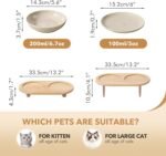 Raised Ceramics Wide Whisker Friendly Cat Dishes, Food& Water Bowl with 2 Style Stand Adjustable Anti-Choking Raised Pet Bowl Set, Anti Whisker Fatigue(2Dish+2Shallow Dish+Stand - Image 3