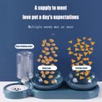 3 in 1 Cat Food and Water Bowl Set, Triple Cat Bowls, Cat Bowls with Stand and Automatic Water Bottle, 15°Tilted Raised Double with Dispenser, Dog Food Feeder, Pet Food Dishes - Image 7