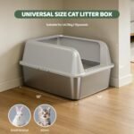 2 Pack Stainless Steel Cat Litter Box with Lid, Small Metal Litter Pan for Kittens & Small Cats, High Sides with Anti-Leakage Enclosure, Easy Cleaning, Non-Stick, Anti-Scratch,Include Scoop - Image 3