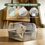 2 Pack Stainless Steel Cat Litter Box with Lid, Small Metal Litter Pan for Kittens & Small Cats, High Sides with Anti-Leakage Enclosure, Easy Cleaning, Non-Stick, Anti-Scratch,Include Scoop - Image 5
