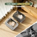 2 Pack Stainless Steel Cat Litter Box with Lid, Small Metal Litter Pan for Kittens & Small Cats, High Sides with Anti-Leakage Enclosure, Easy Cleaning, Non-Stick, Anti-Scratch,Include Scoop - Image 8